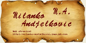 Milanko Anđelković vizit kartica